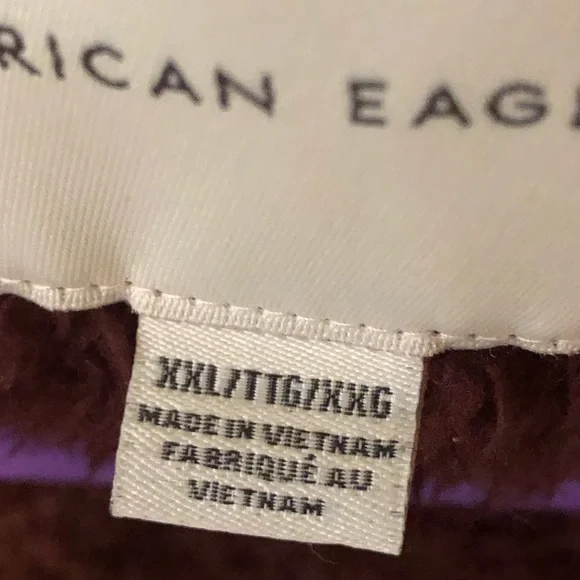 American eagle so soft teddy jacket sz xxl womens Burgundy color - Picture 6 of 6